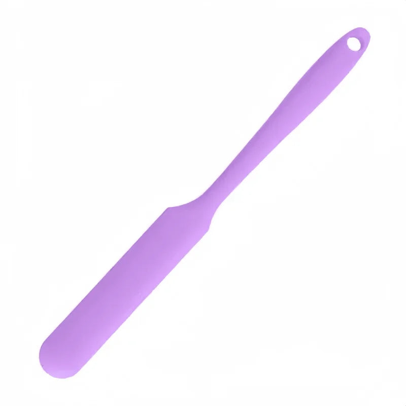 Silicone Long Spatula Color Cream Long Knife Spatula Cake Making Gadgets Non-stick Scraper Heat-resistant Kitchen Baking Tools Qme purple