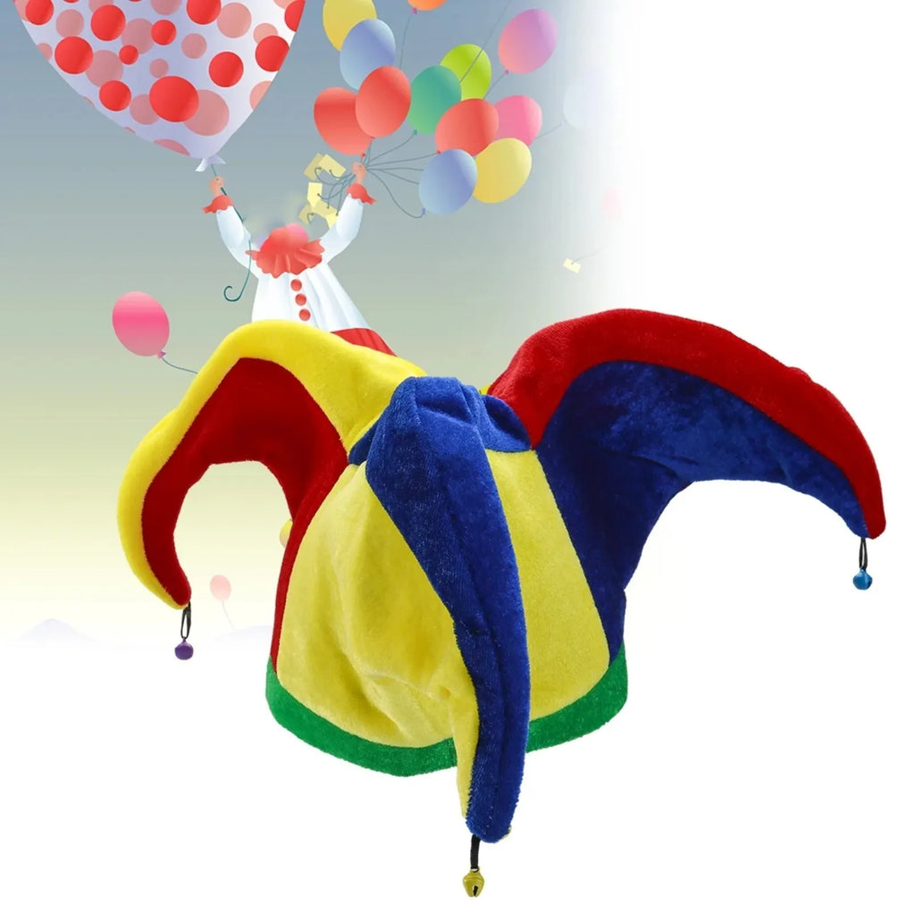 New Fashion Colorful Halloween Carnival Party Clown Hat Funny Costume Ball Hats Unisex Performance Dress Up Accessories Qme Red