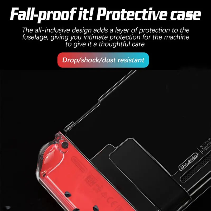 Suitable For Nintendo Switch High Transparency Pc Protective Case Game Console Handle Full Package Ultra Thin Split Protective Qme