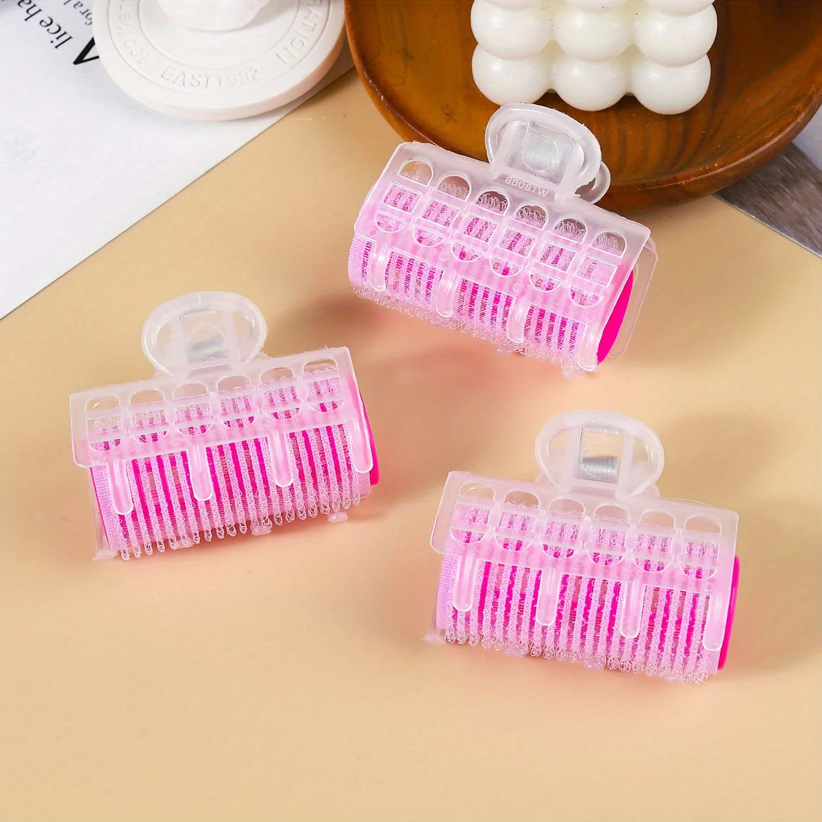 Hair Rollers Bang Roll Curler Plastic Self-adhesive Hair Curling Hairdressing Air Bangs Curls Rollers Styling Hair Tools Qme Pink