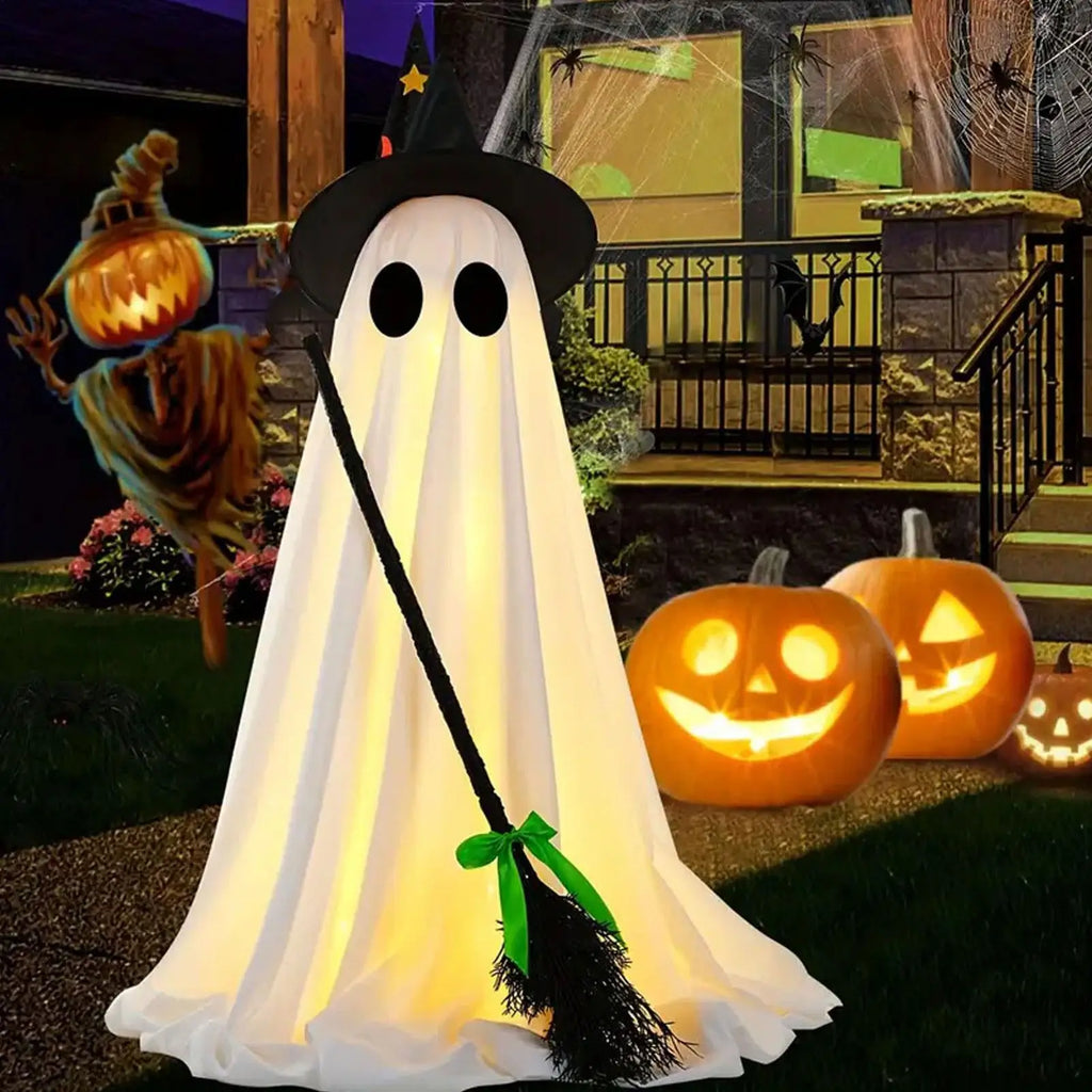 Halloween Standing Light Up Ghost Spooky Decor Lights Glowing Qme