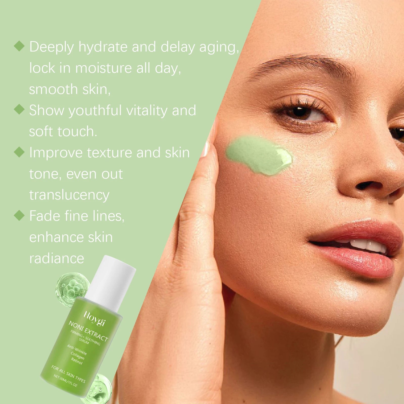 Retinol Serum Noni Fruit Essence Nourishing Brightening & Plumping Moisturizing Firming Smoothing Soothing Facial Skin Care Qme