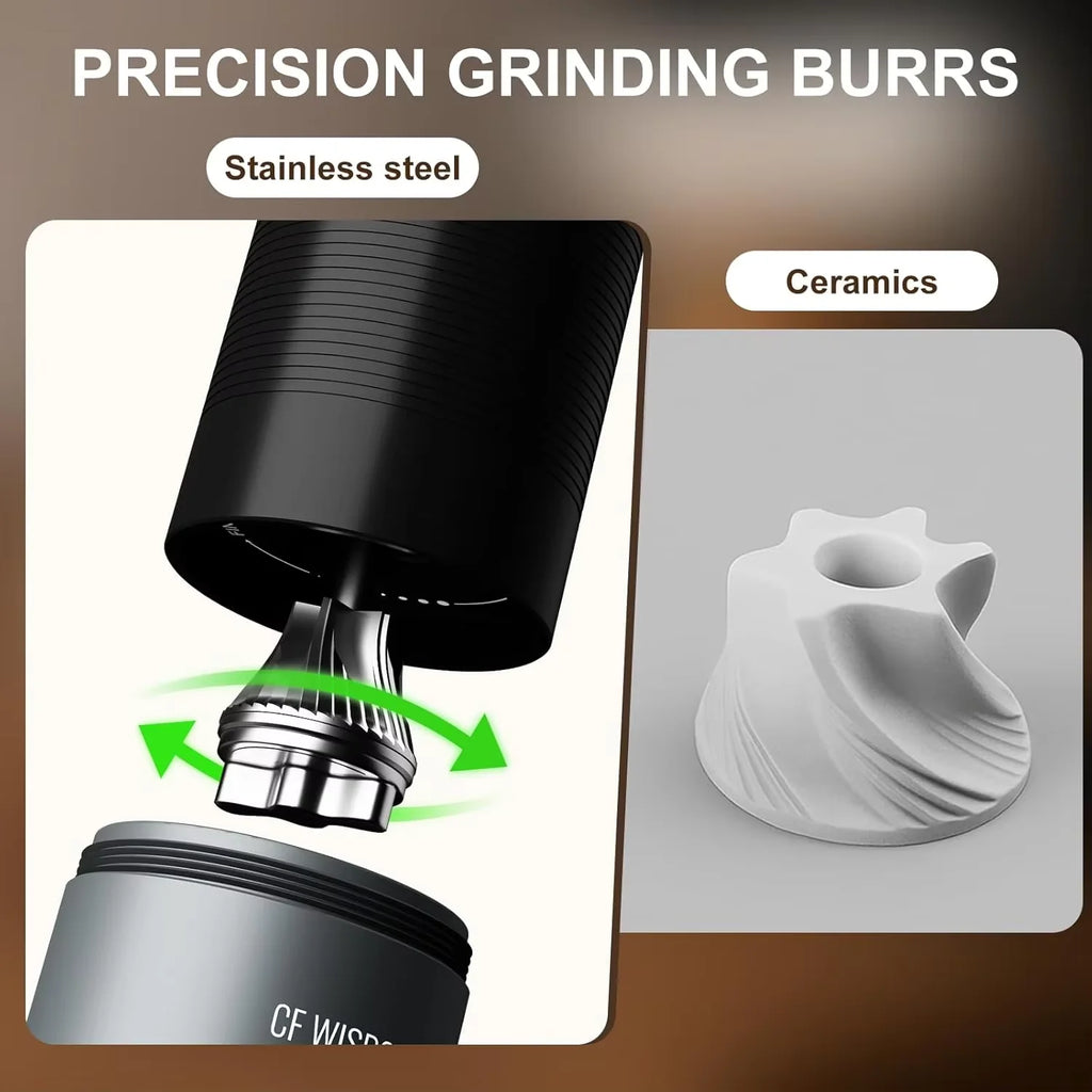 Dual Mode Manual Electric Grinder Adjustable Grind Settings Hand Bean Qme