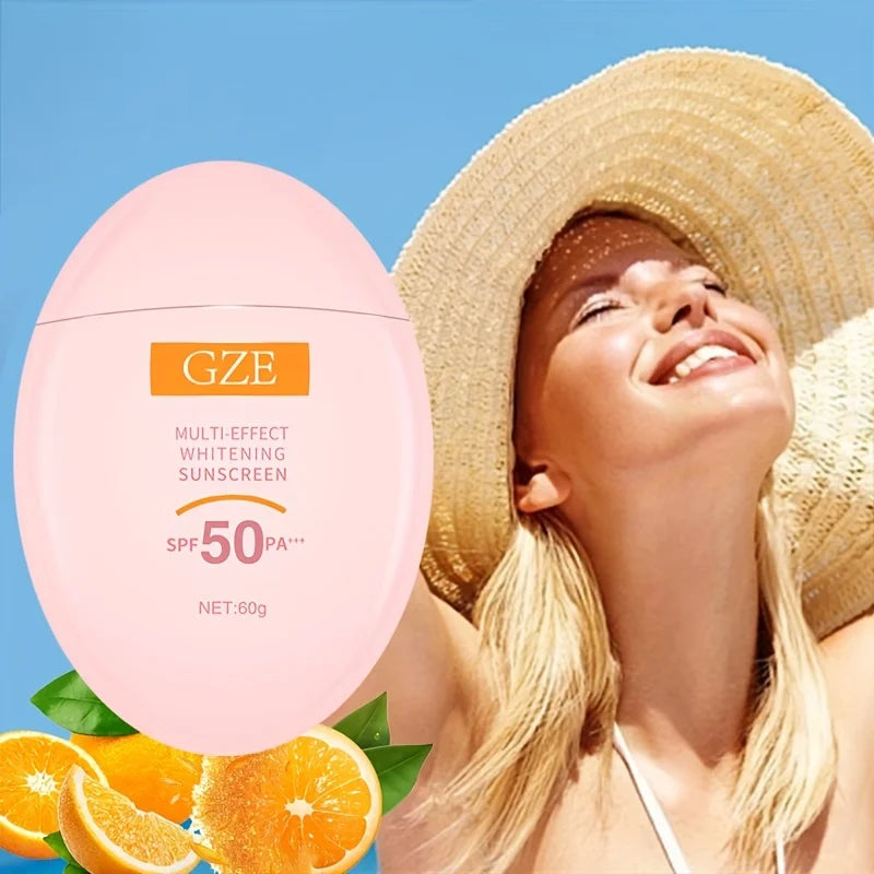 GZE MINERAL SUNSCREEN LOTION: SPF50 Broad Spectrum UVA UVB, Face Neck Protection, Sunburn Cream Zinc Oxide Sensitive Skin PA+++ Qme