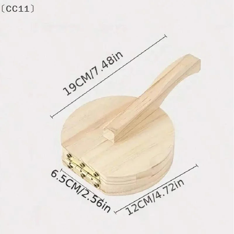 CC11Solid Wood Dough Press Tool Quick Easy Dumpling Skin Presser Home Qme