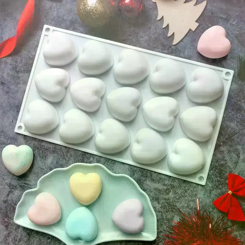 Heart Shaped Chocolate Silicone Baking Molds For French Dessert Mousse Pastry Fondant Candy Gummy Cake Decoration Bakeware Mold Qme