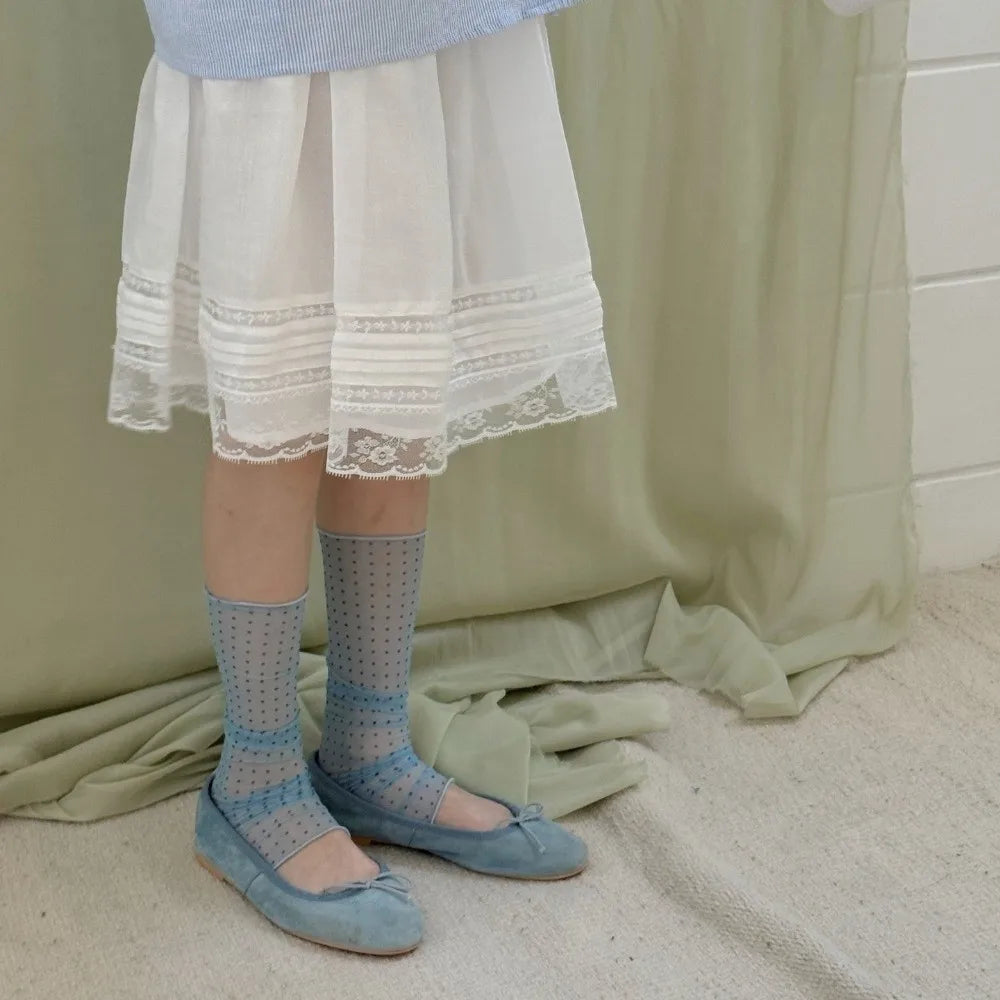 Korean Style Polka Dot Leg Sleeves Y2K Harajuku Ruffle Boot Cover Cuffs Lolita JK Thin Silk Sheer Leg Warmers Spicy Girls Qme