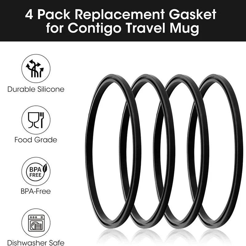 2pcs Travel Mug Tumbler Lid Gasket Waterproof Great Sealing Effect Cup Leak-proof Gasket Silicone Cup Lid Tool Qme