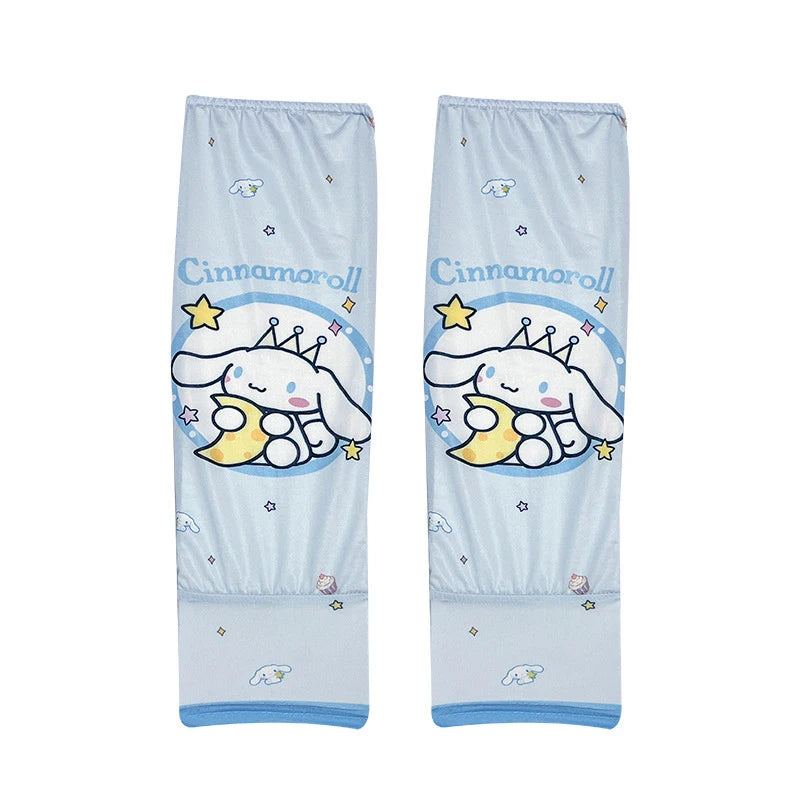 Hello Kitty Kuromi Sun Protection Arm Sleeves—Breathable Cooling Arm Sleeves for Students—UV-Protective Cooling Silk Arm Sleeves Qme