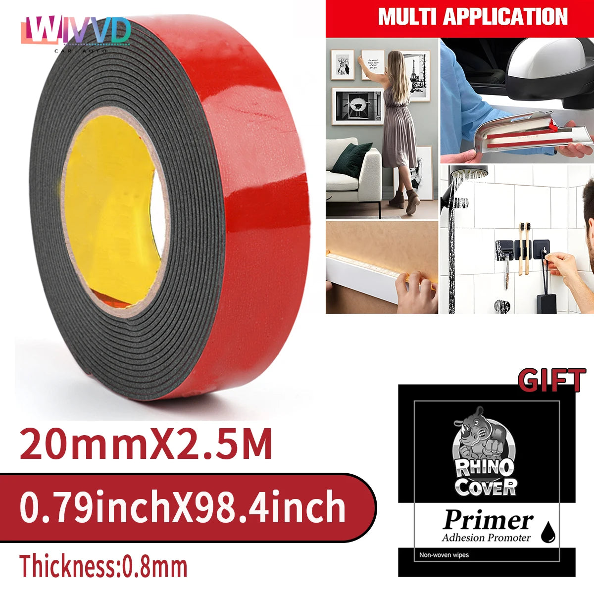 Double Sided Tape Adhesive Tape 2.5m Extra Strong Double Tapes Special Double-Sided Tape For Phone Lcd Car Screen Repair Tape Qme 20mm
