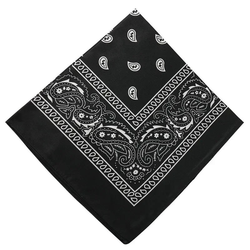 1PC Unisex Fashion Printed Square Scarf Cycling Bandana Fishing Sun Protection Neck Cover Scarves Handkerchief Outdoor Headwear Qme BK 55X55cm
