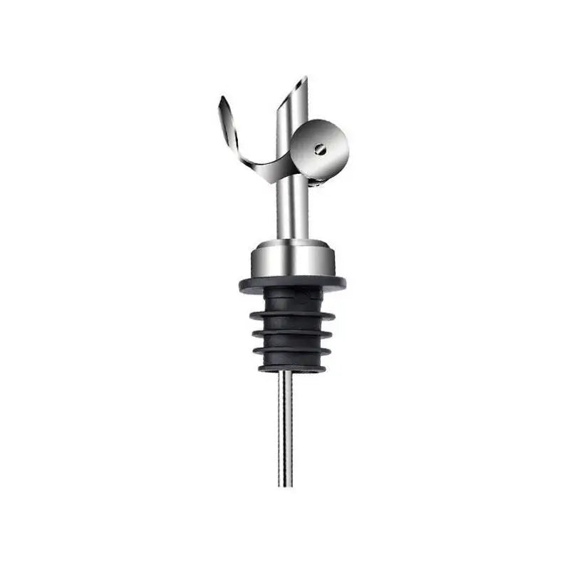 Stainless Steel Bottle Stopper Pourer With Funnel Stainless Steel Oil Bottle Stopper Leakproof Olive Oil Dispenser Cooking Tools Qme Silver