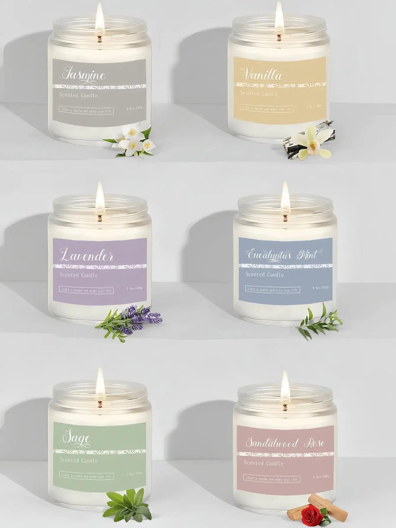 Scented Candles Canned Long-lasting Fragrance Essential Oil Suitable Qme