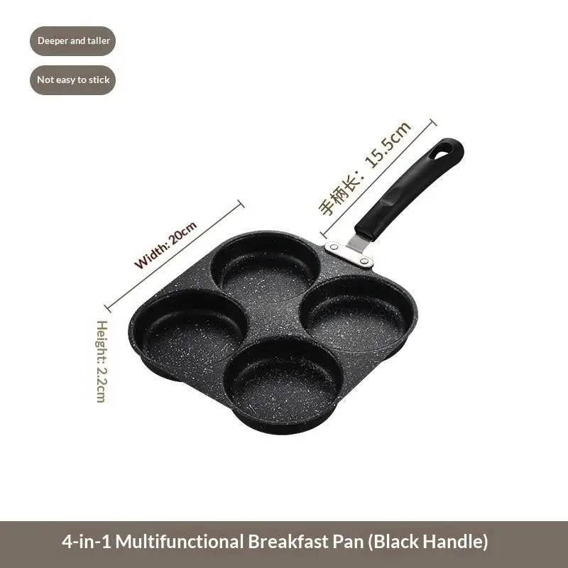 Four-hole Non-stick Breakfast Frying Pan Heat Resistant Portable Qme D