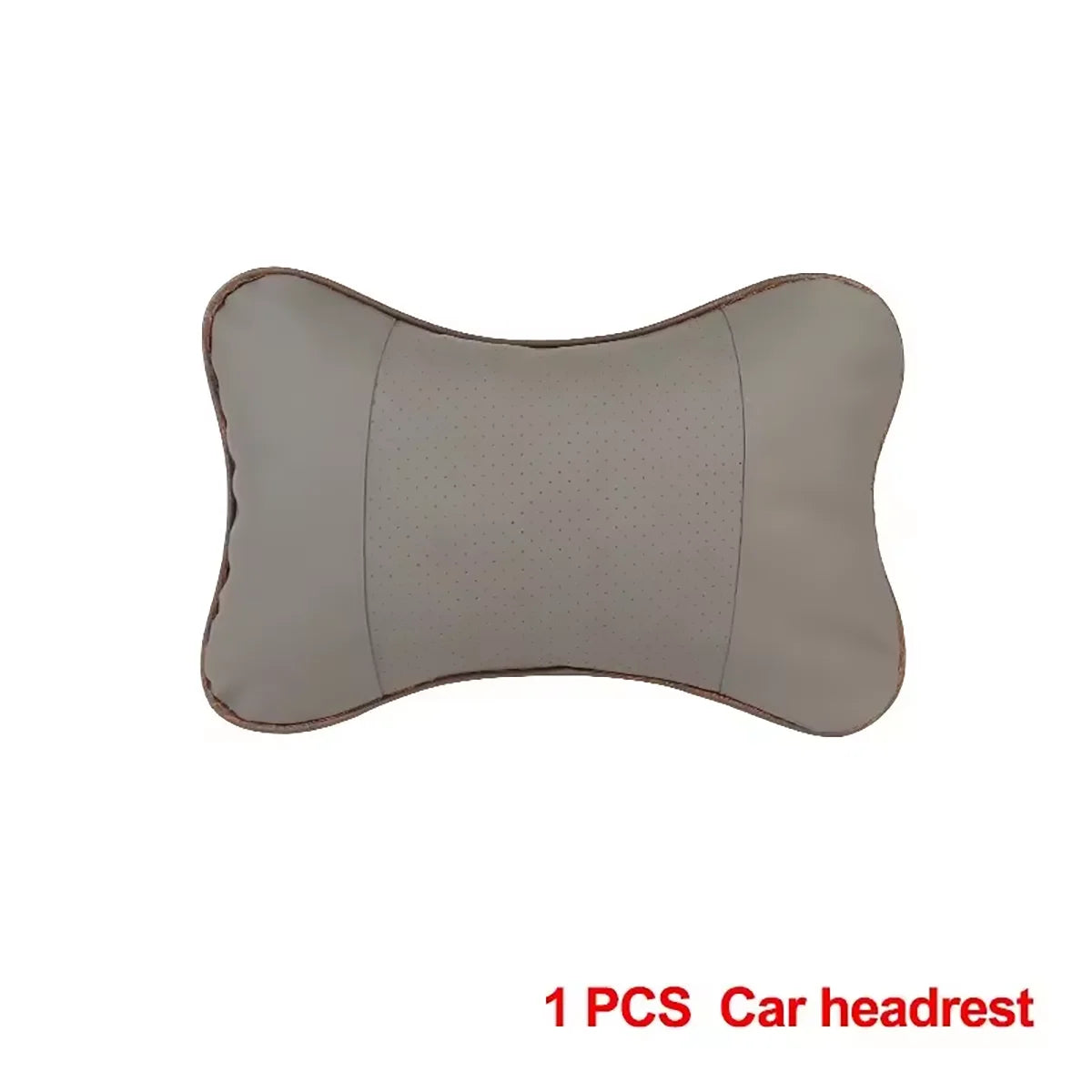 Car Neck Pillow Leather Headrests Both Sides Relieve Headaches Filled Qme GRAY