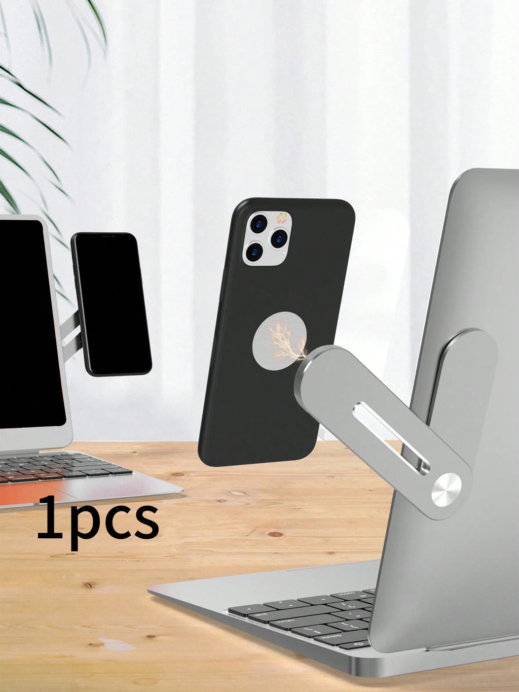 Aluminum Alloy Laptop Dual-screen Expansion Phone Holder Computer Qme Silver