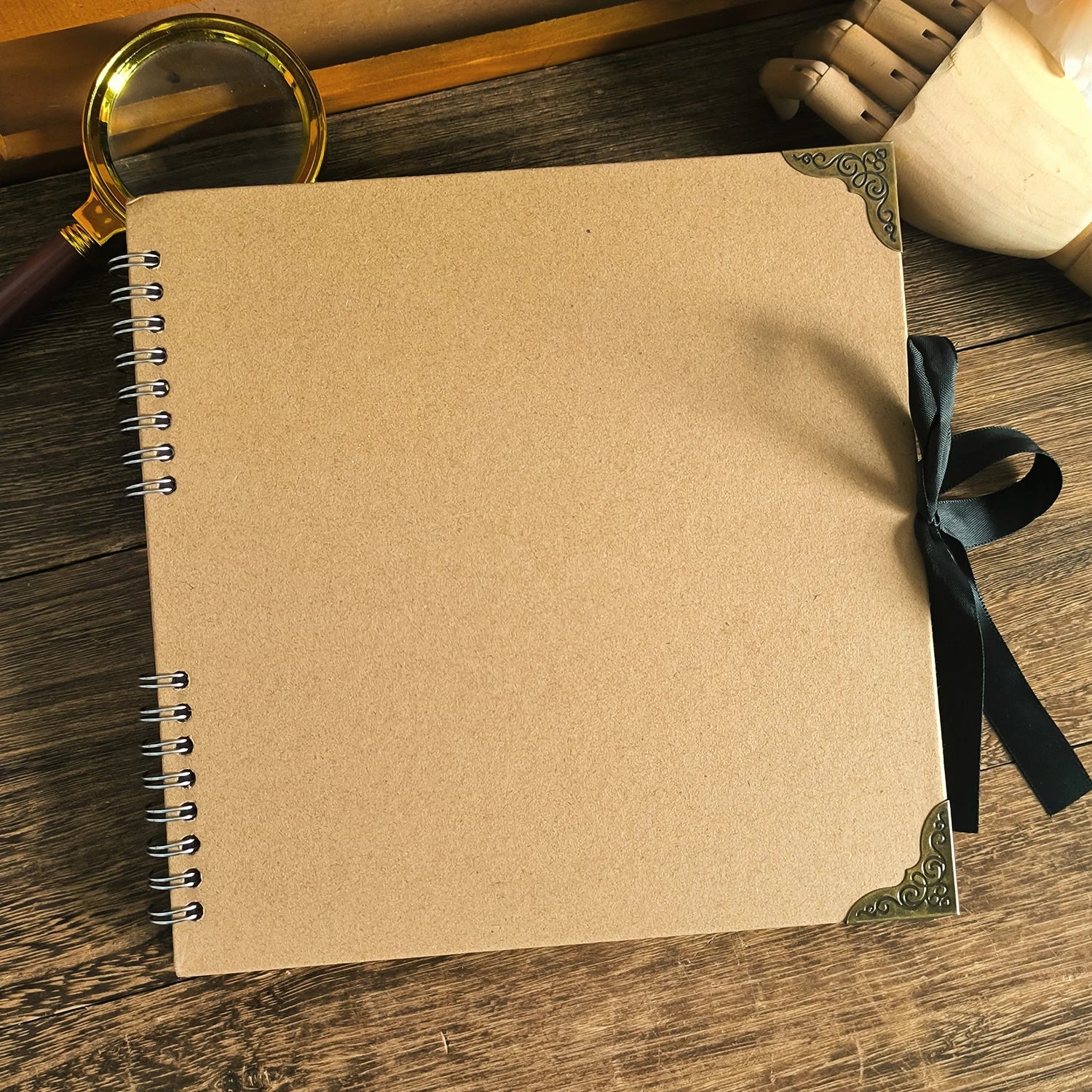 30Sheets/book DIY Handbook Photo Album Bow Ribbon Double Coil Scrapbook Decoration Manual Notebook Qme Brown Other