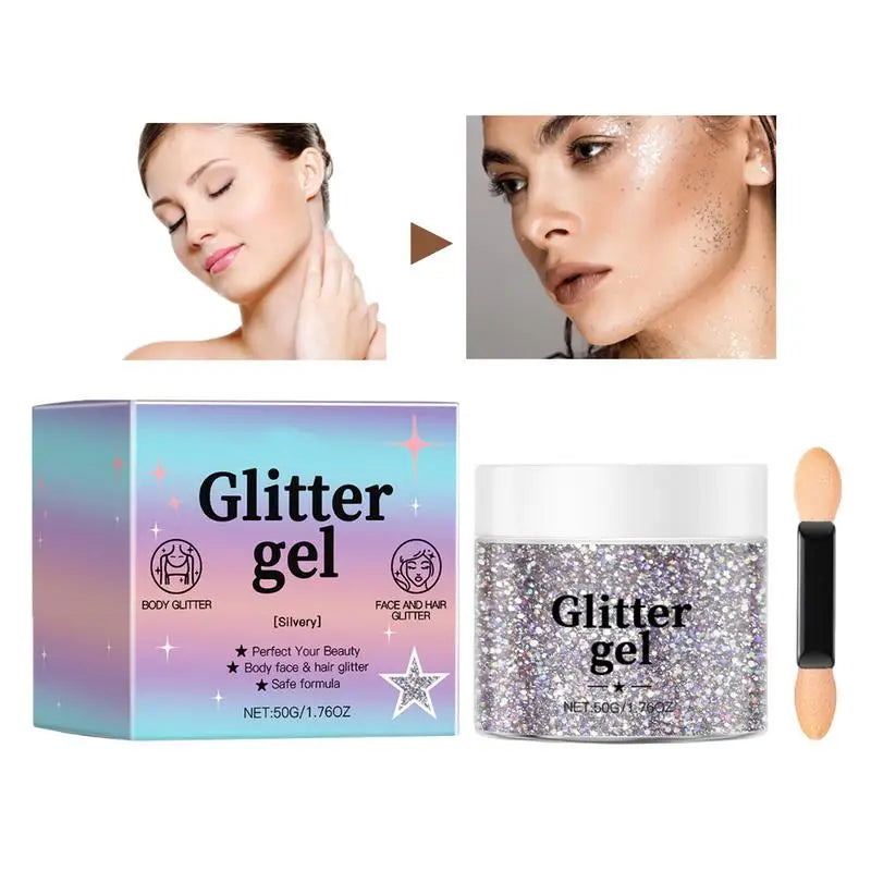 Eye Glitter Nail Hair Body Face Gel Natural Glitter Makeup Eye Glitter Face Body Lip Glitter Eyeshadow Polarizing Stage Makeup Qme