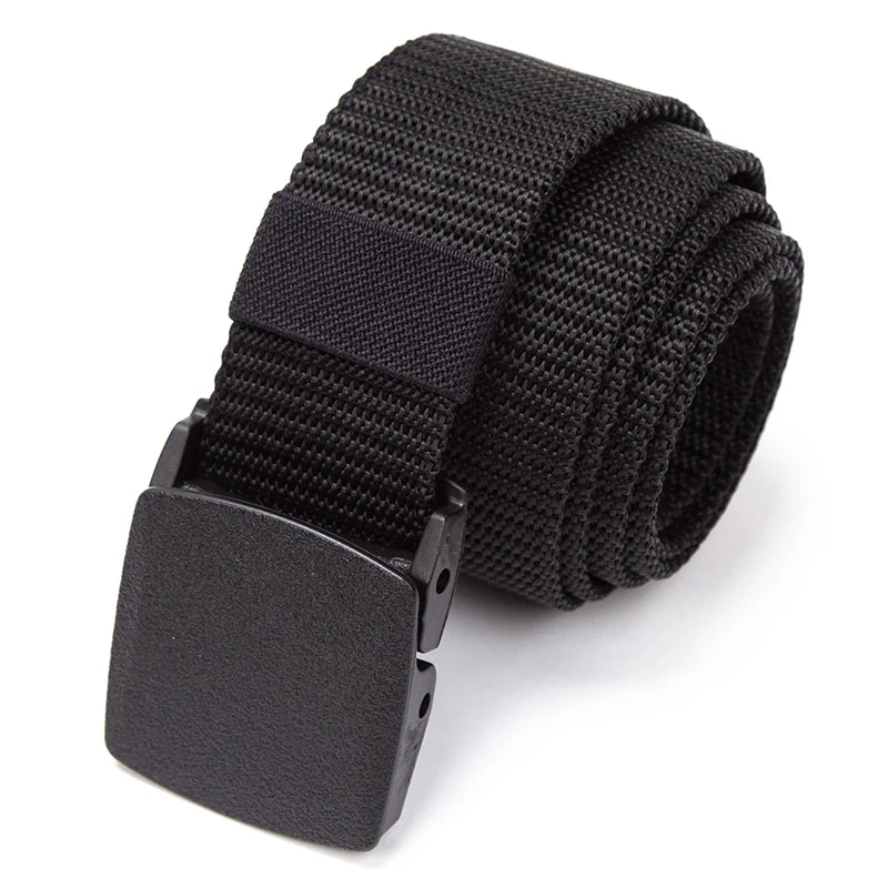 Automatic Buckle Men Nylon Webbing Belts Canvas Casual Fabric Belt Qme