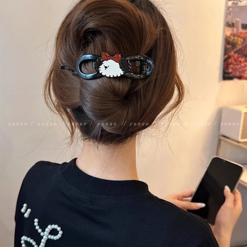Hello Kitty Cute Cartoon Hair Clips Student Hair Accessories Versatile Hair Clips Hair Clips for Updos and Straight Hair Qme