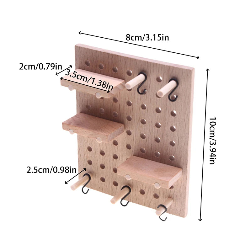 1 12 Dollhouse Miniature Wall Storage Rack Perforated Board Furniture Qme one size