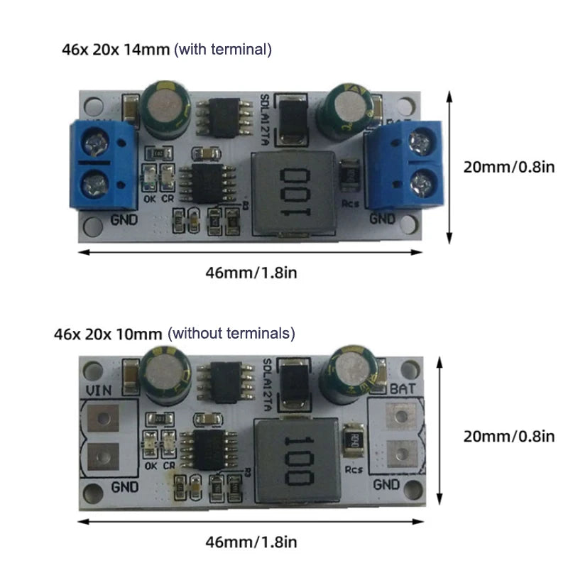 SDLA12TA MPPT Solar Controller Charging Module 12V 1-1000AH Lead-acid Qme