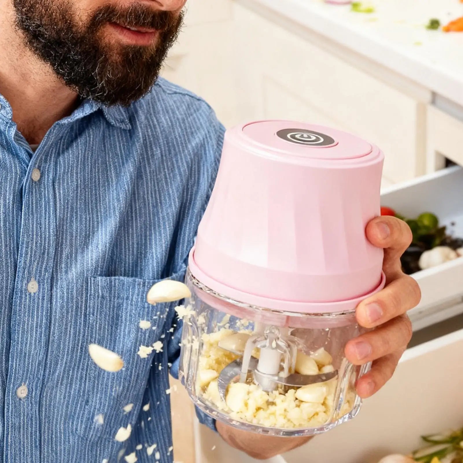 Garlic Chopper 350ml High-Speed Kitchen Gadgets Mini Chopper Electric Garlic Mincer For Puree Vegetable Meat Chili Ginger Fruit Qme
