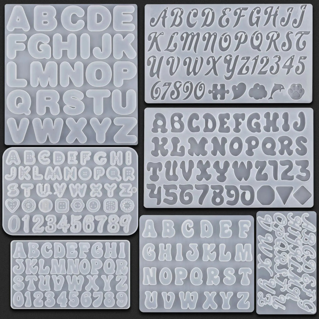 Alphabet Epoxy Resin Silicone Mold Letter Number Mould DIY Keychain Earring Pendant Epoxy Resin Jewelry Crafts Casting Mold Qme