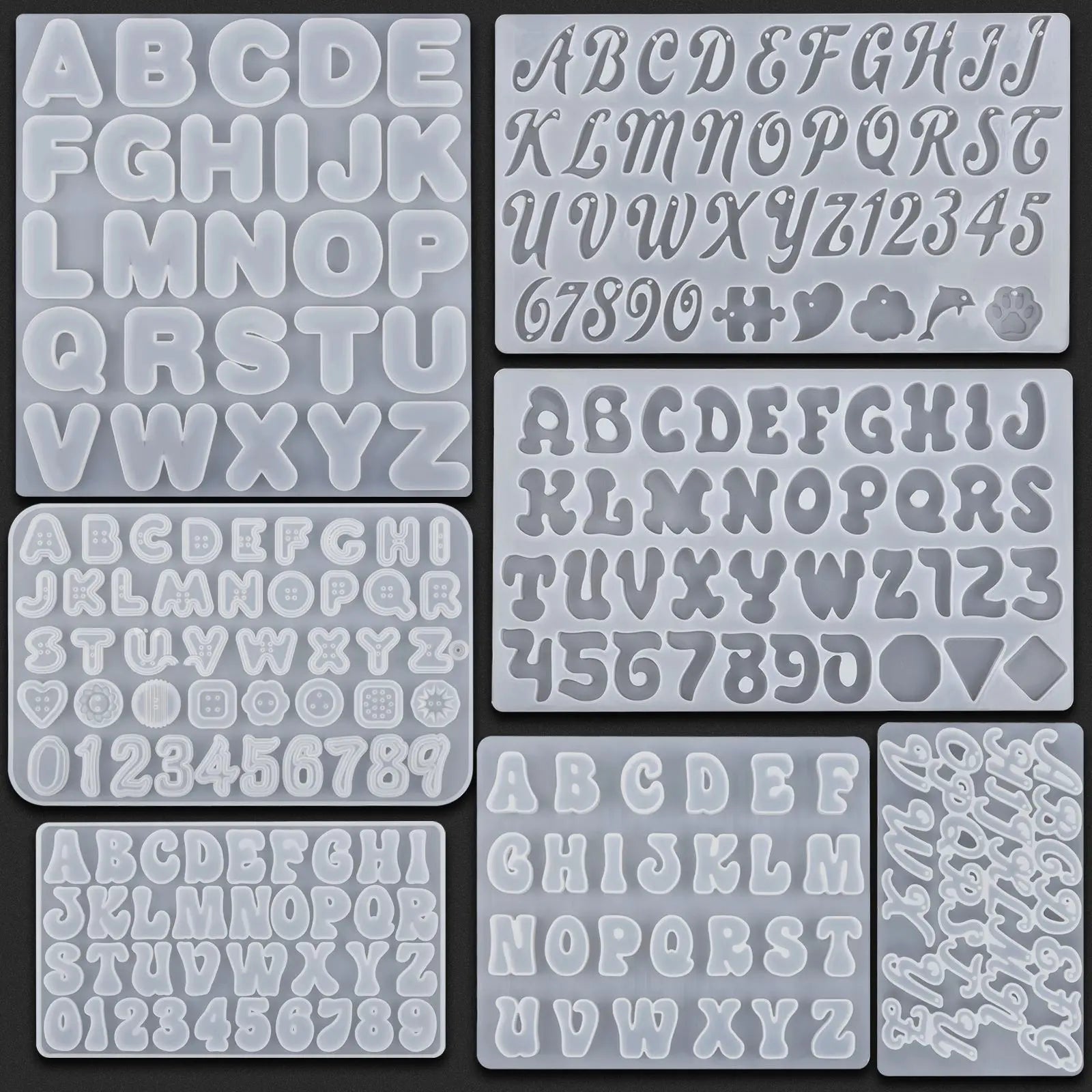Alphabet Epoxy Resin Silicone Mold Letter Number Mould DIY Keychain Earring Pendant Epoxy Resin Jewelry Crafts Casting Mold Qme