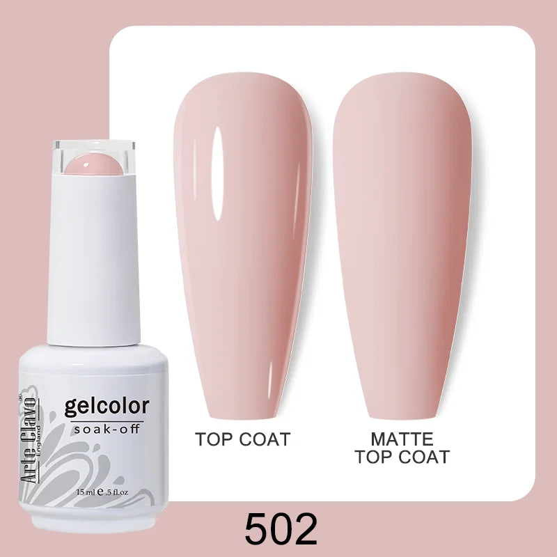 Arte Clavo Gel Nail Polish Matte Semipermanent Varnish UV Glitter Qme 502