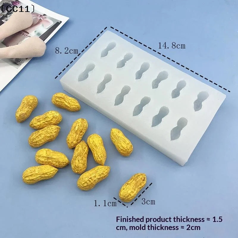 2 8 12-Cavity Peanut Design Food Grade French Mousse Cake Mould Qme