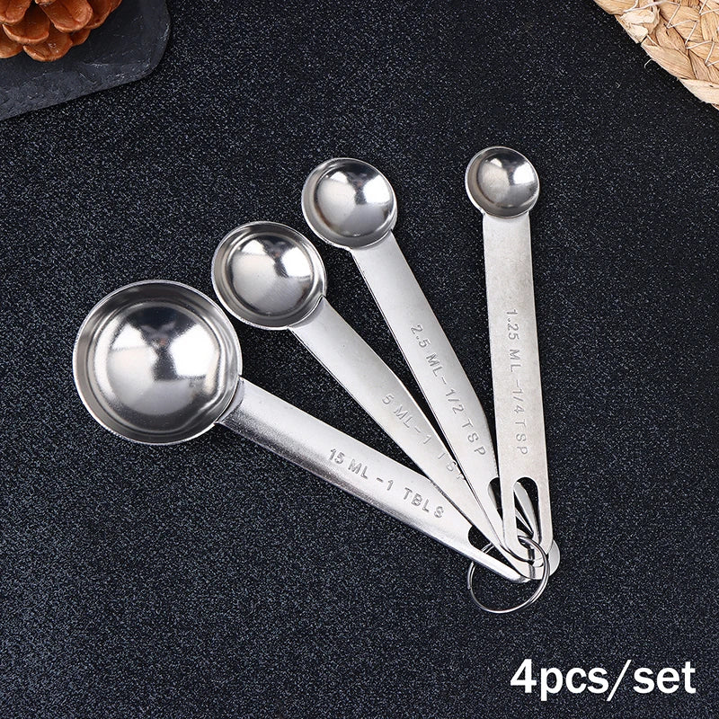 4 6 Stainless Steel Measuring Spoon Cup Scale Ruler Egg Beater Qme A