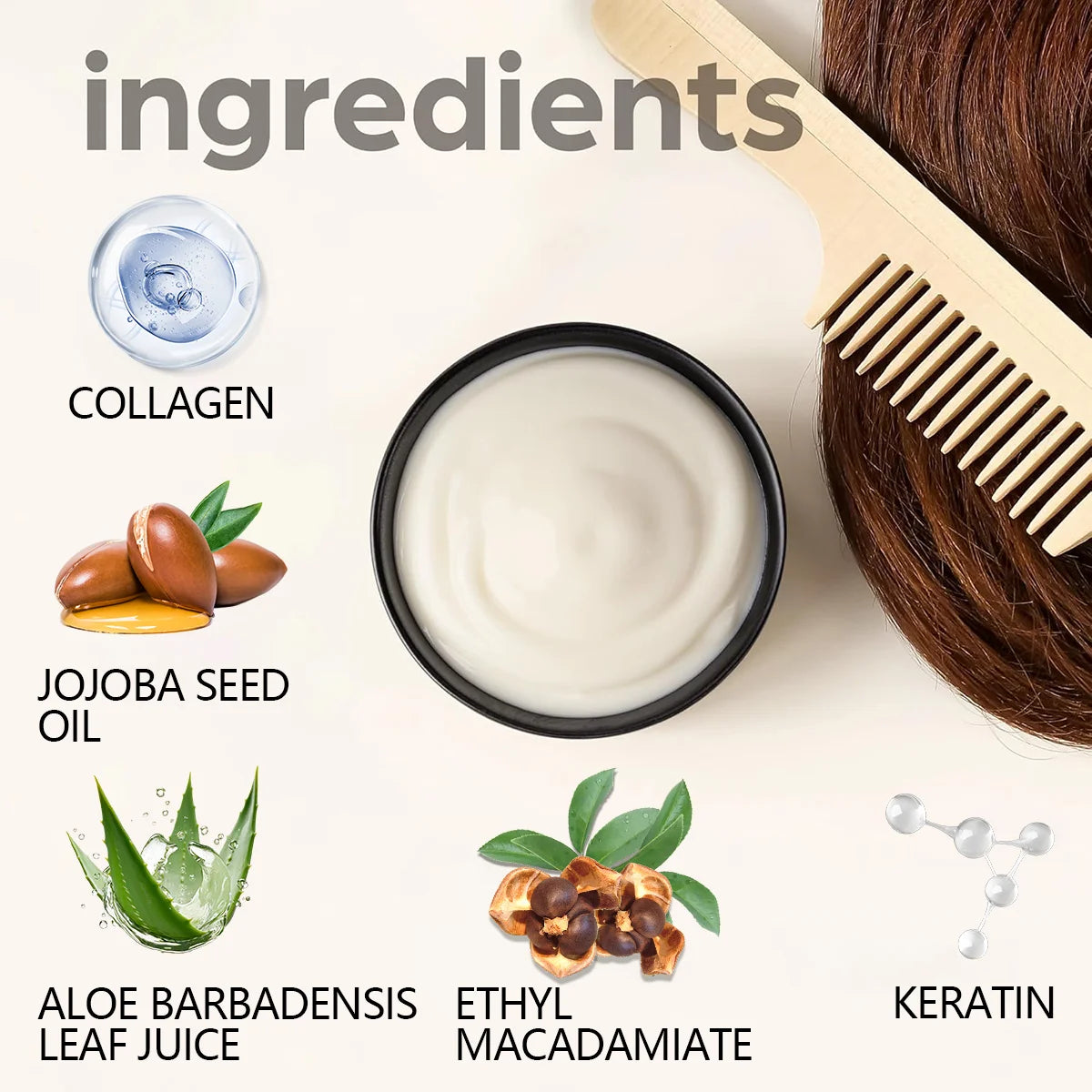 Argan Oil Aloe Vera Hair Mask Dual Oil Control Moisturizer Conditioner Soft Smooth Frizz Damaged Repair Revitalize Hair Care Qme