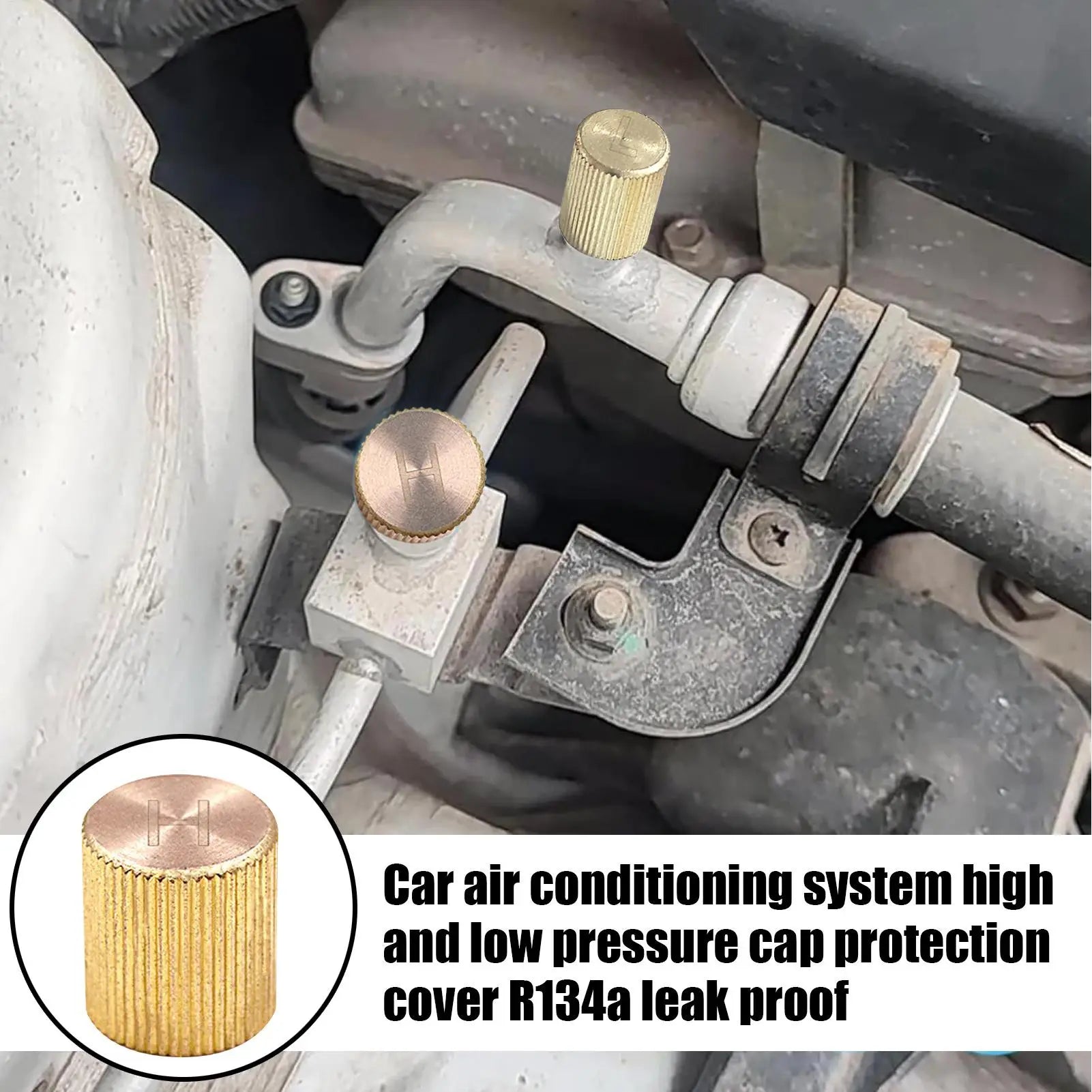 AC Service Valve Cap Leakproof Copper Dustproof Air Conditioner Cover Cap for Automotive Air Conditioner System Radiator Line Qme