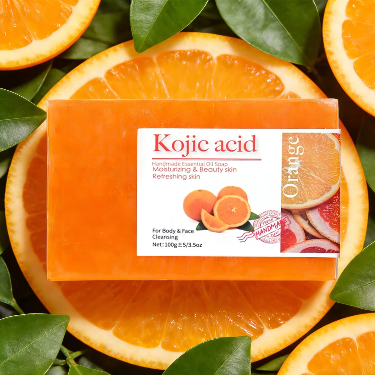 Kojic Acid Sweet Orange Handmade Essential Oil Soap Gently Cleanses Qme