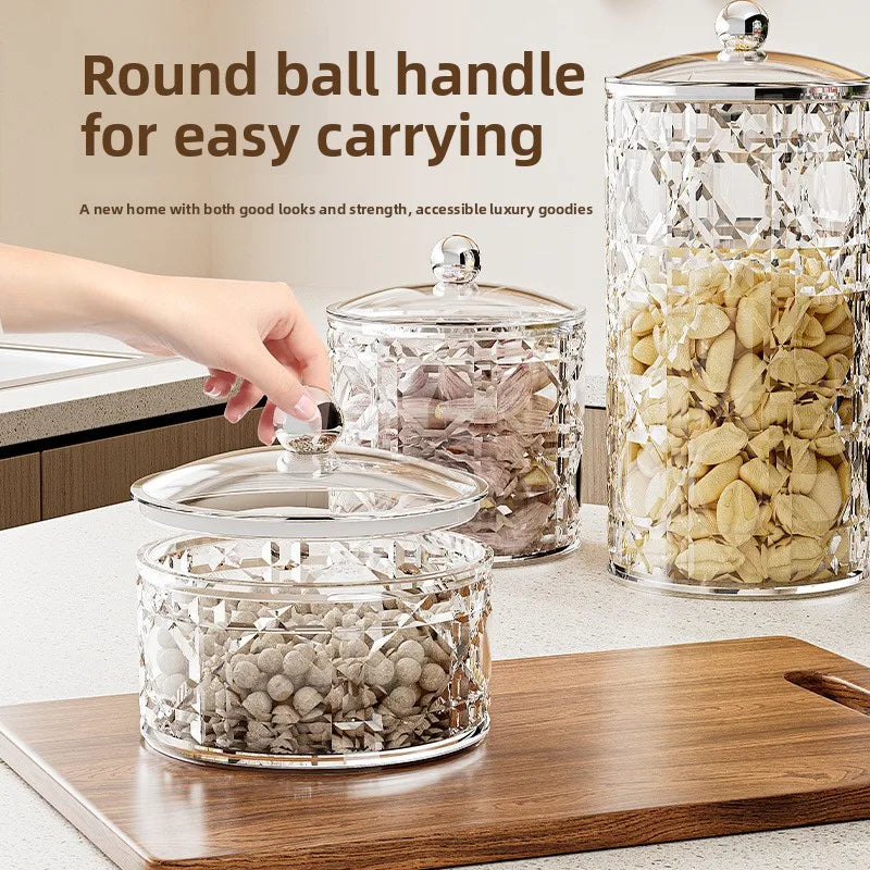2-Piece Airtight Food Storage Containers for Kitchen Cereal Nuts Spices Grains Dried Fruit Plastic Sealed Canisters with Lids Qme