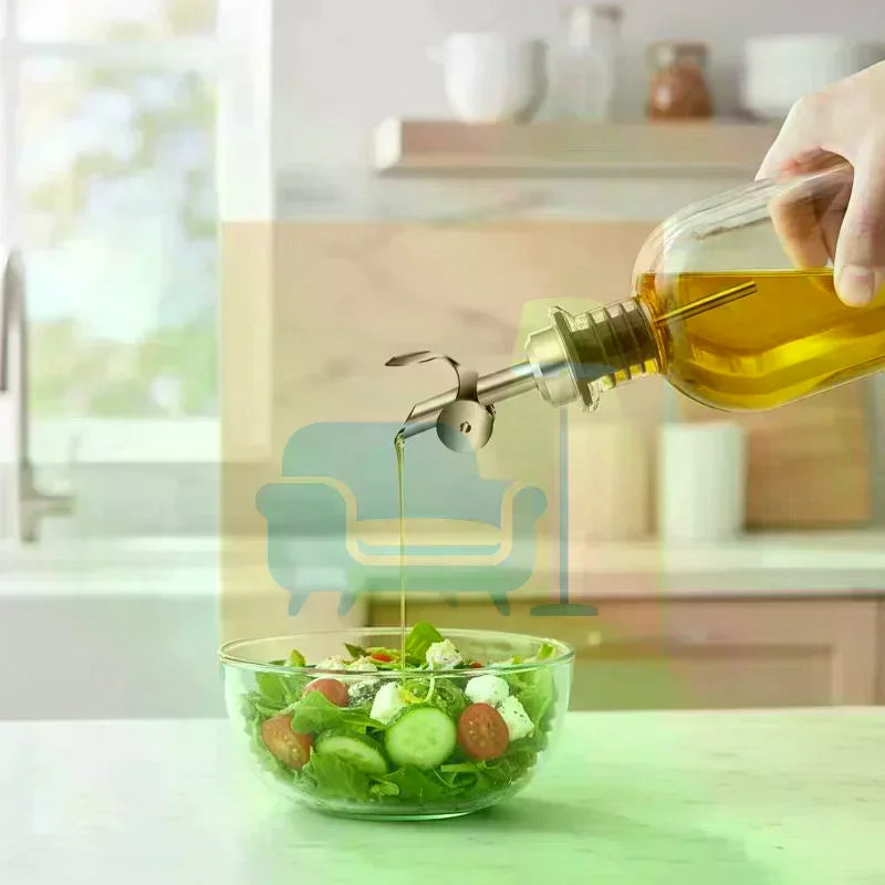 Stainless Steel Bottle Stopper Pourer With Funnel Stainless Steel Oil Bottle Stopper Leakproof Olive Oil Dispenser Cooking Tools Qme