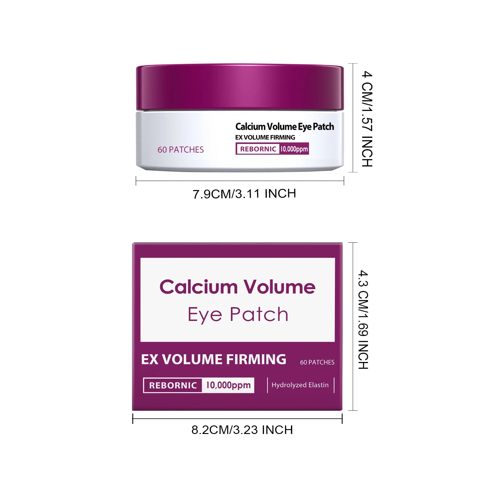 Calcium Volume Eye Patch Hydrating Smoothing Eye Treatment Anti-Puffiness Lifting Firming Eye Area Soft Smooth Eye Patch Qme 60patches