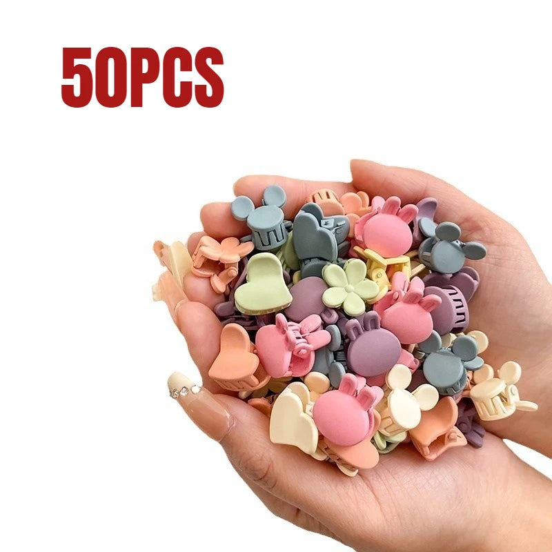 100/50/20 Sets of Mini Hair Clips, Cute Plastic Flower-shaped Hair Accessories, Pure Color Braids, Suitable for Teenagers, Girl Qme 50PCS