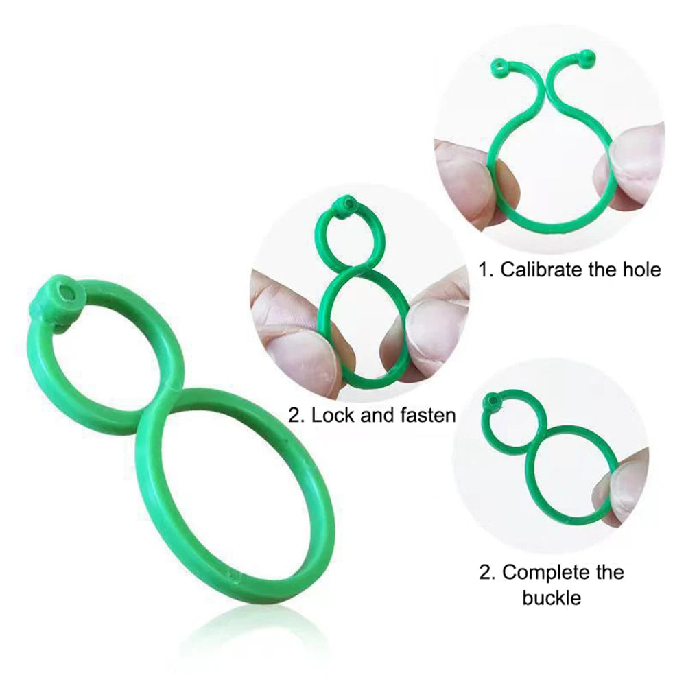 50PCS Horticulture 8 Figure-Eight Buckle Plastic Plant Binding Fixed Cable Tie Multi-Functional Fixed Clamp Hoist Ring Qme