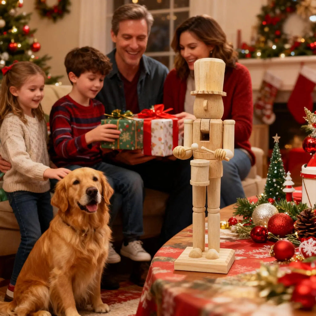 Christmas Nutcrackers 3D Carving Wooden Classic Figurine Wood Qme