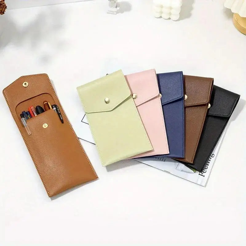 PU Leather Pencil Case Storage Bag Student Glasses Portable Qme