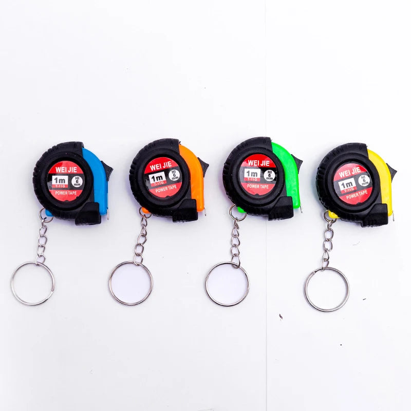 Mini Power Tape Measure Keychain Universal Pull Ruler Metric Tape Measure Retractable 1m Measuring Tape Meter Inch Tailor Tool Qme