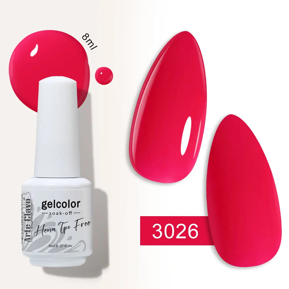 Arte Clavo Semi-permanent Gel Nail Varnish 180 Colors Semipermanent Qme 3026