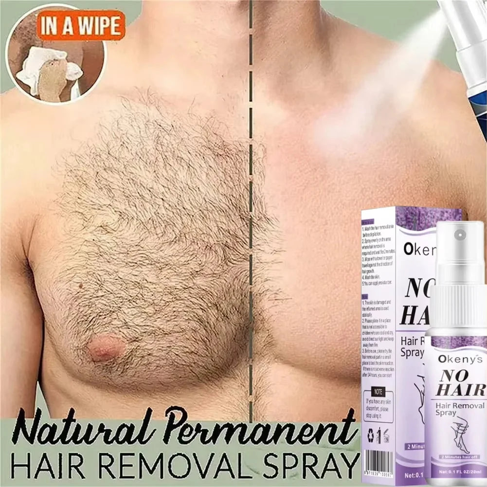 2 Minutes Painless Fast Hair Removal Spray Hair Growth Inhibitor Arm Armpit Leg Permanent Depilatory for Men Women Repair Care Qme