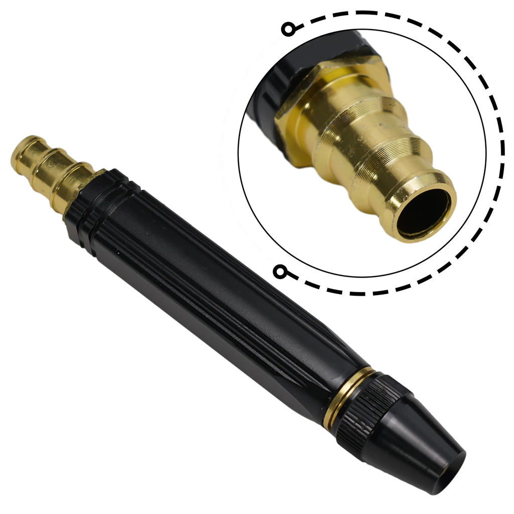 Car Washing Nozzle For Garden Hose With Aluminum Alloy Construction And Precision Threaded Sealing For Strong Water Flow Qme