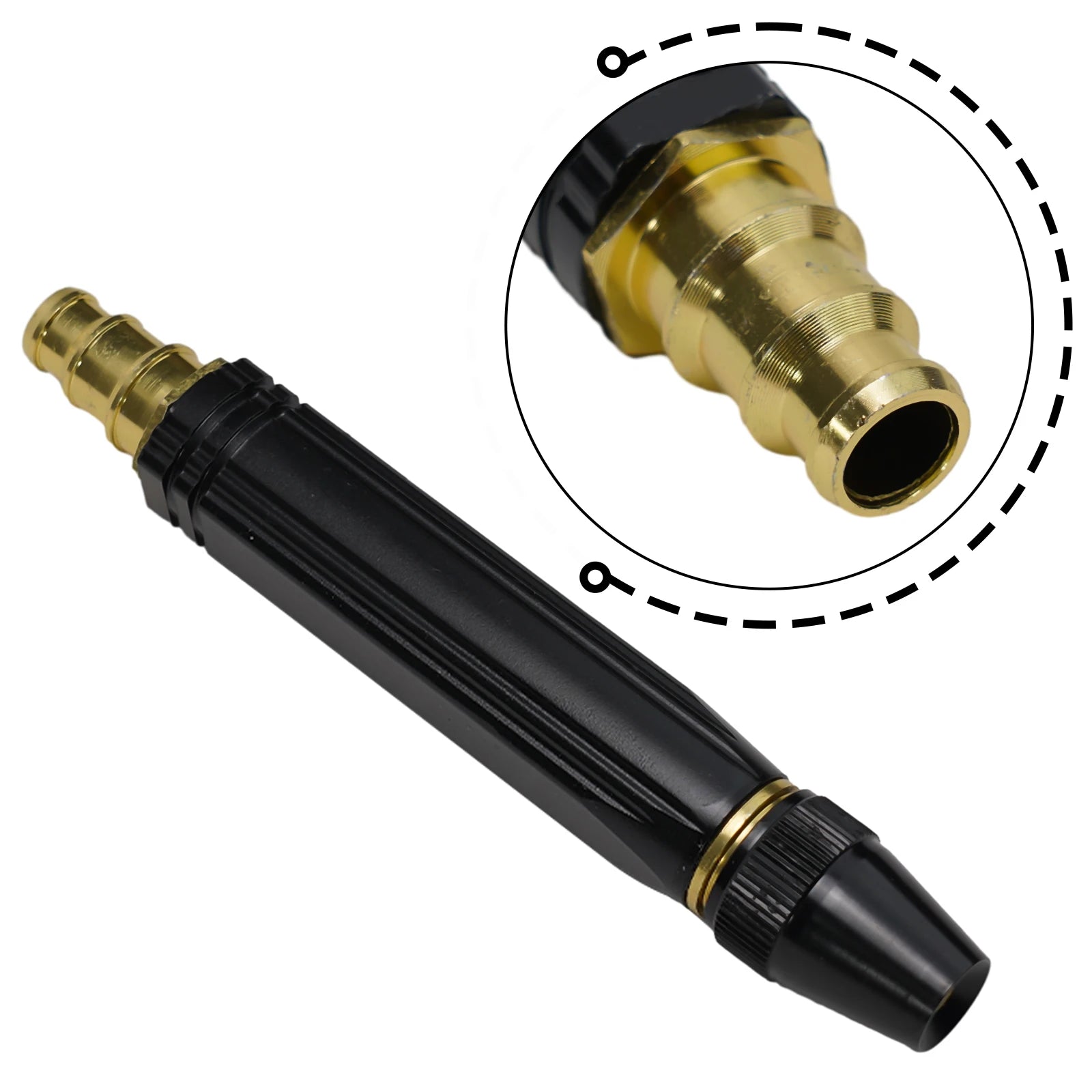 Car Washing Nozzle For Garden Hose With Aluminum Alloy Construction And Precision Threaded Sealing For Strong Water Flow Qme