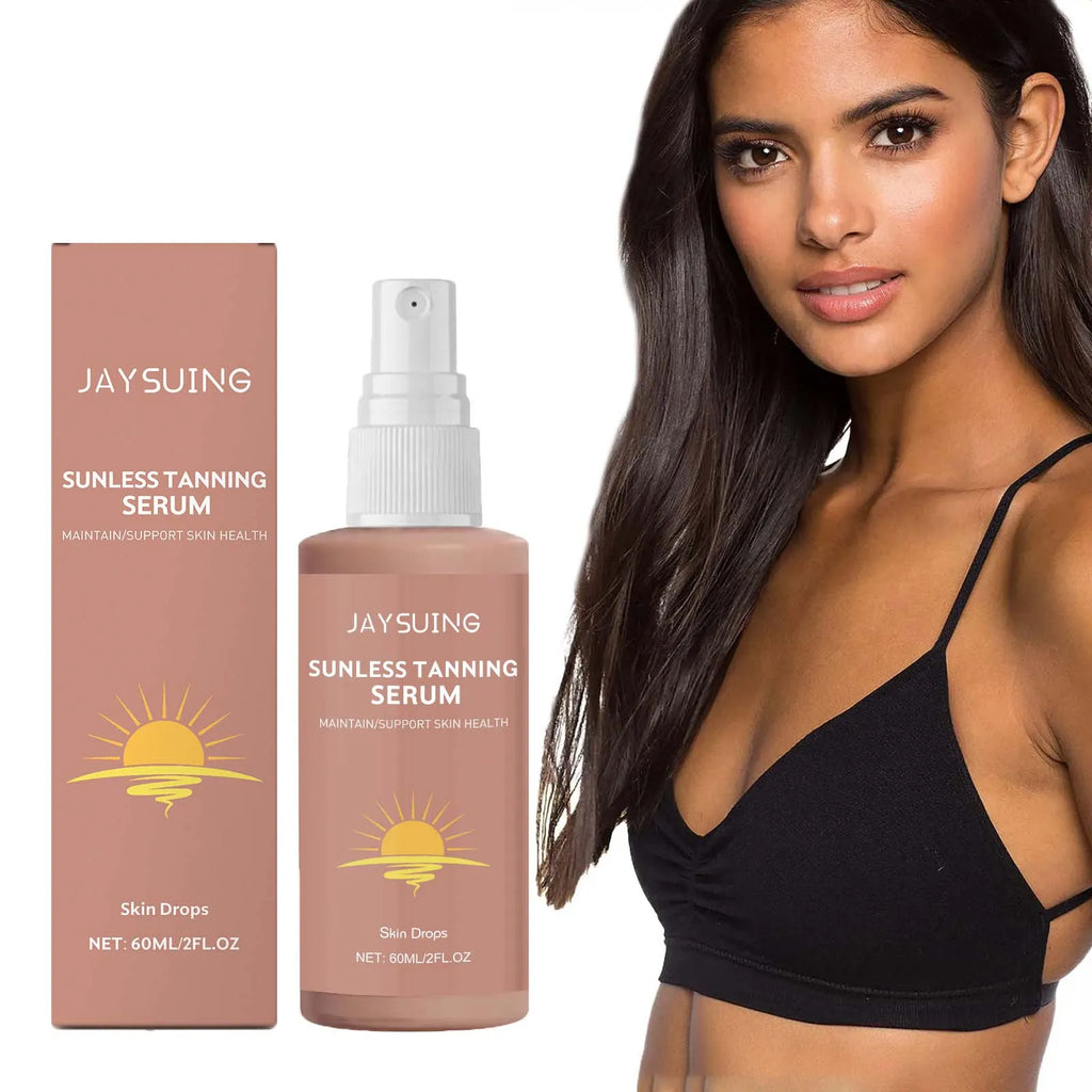 Herbal Self Tanning Essence Spray Sunless Tanning Enhance Skin Melanin Liquid Bronzer Natural Tanner For Body Face Nourishing Qme