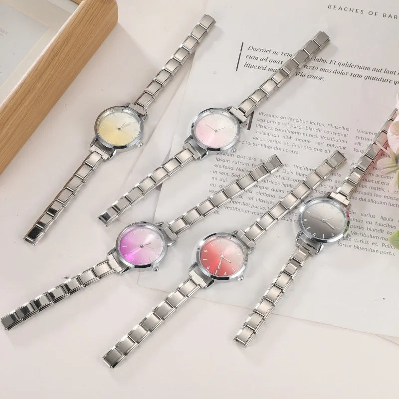 2026 Fashion Men Women's Stainless Steel Round Simple Watch Bracelet Bangle For Friend Wife Birthday Gift Jewelry Dropshipping Qme