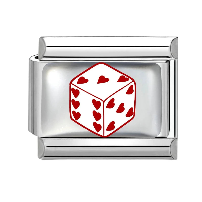Y2K Red Series Colorful Love Heart Sun Star Italian Charm Link Fit
